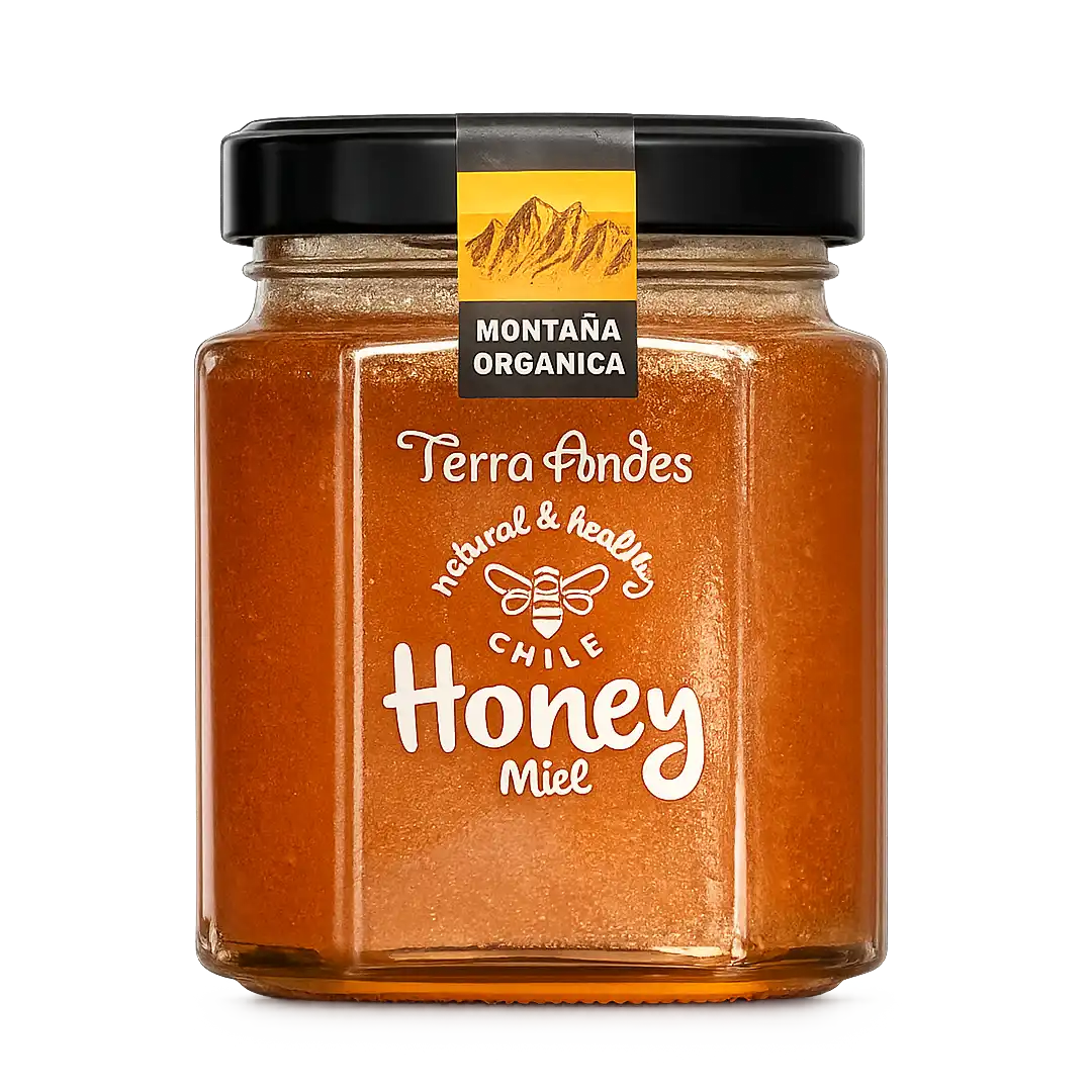 Frasco de miel de Montaña Orgánica de 240 g